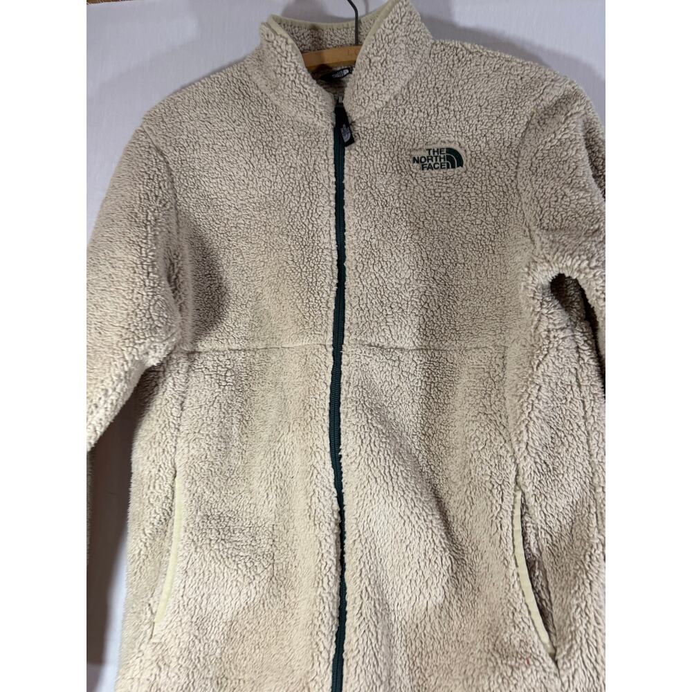 The North Face Boys Full Zip  Jacket Beige green L Youth 14/16